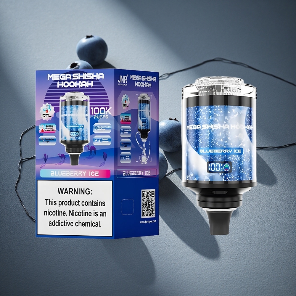 JNR Mega Shisha Hookah 100K Arándano Azul Hielo 100000 caladas Capacidad de líquido de 60ml Peru por mayor