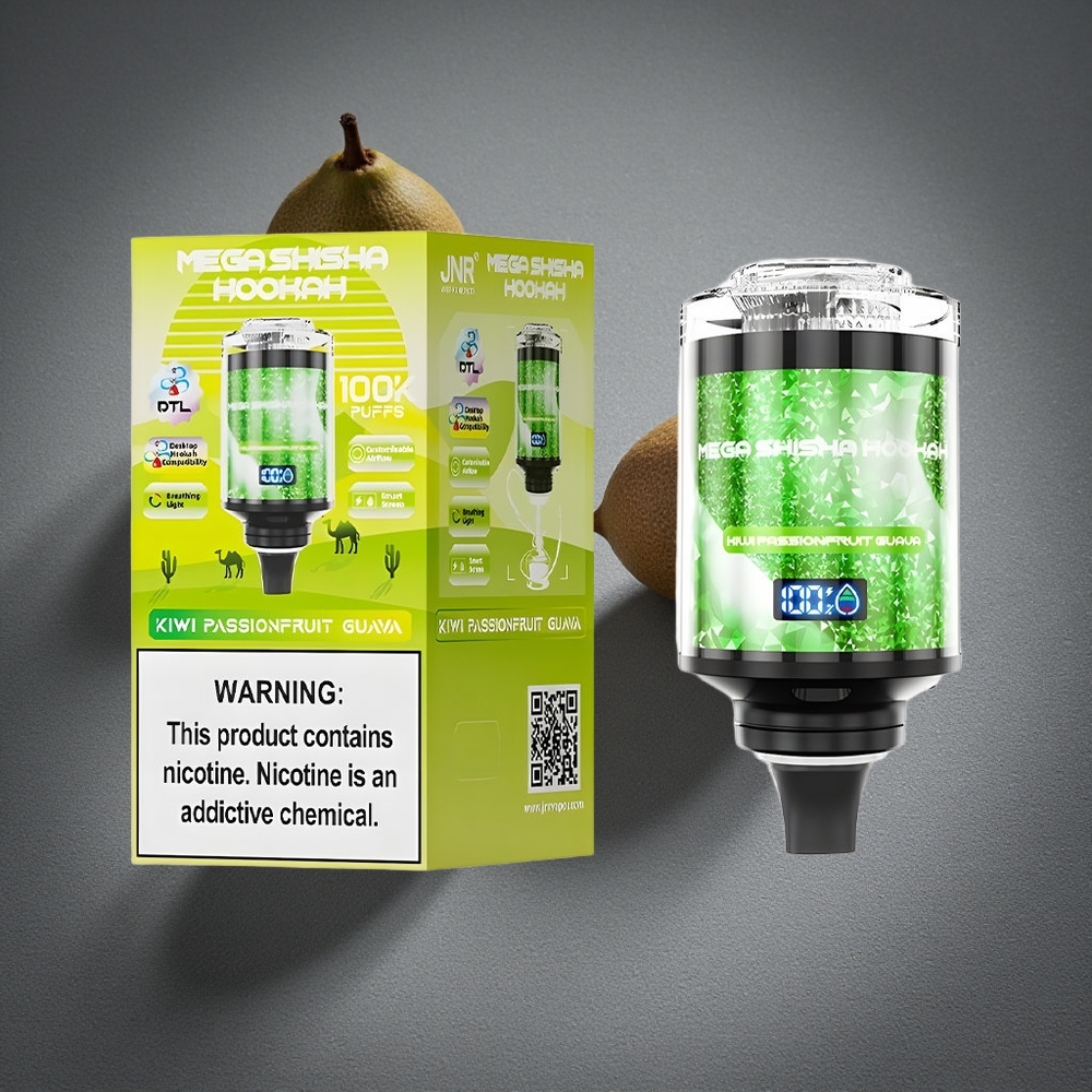 JNR Mega Shisha Hookah 100.000 caladas Kiwi Maracuyá Guayaba 2200mAh batería recargable Peru por mayor