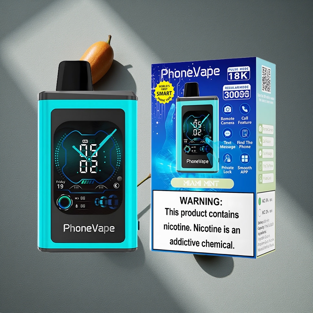 JNR PhoneVape 30000 caladas Vape Desechable Menta Miami Batería Recargable 850mAh Tipo-C Peru por mayor