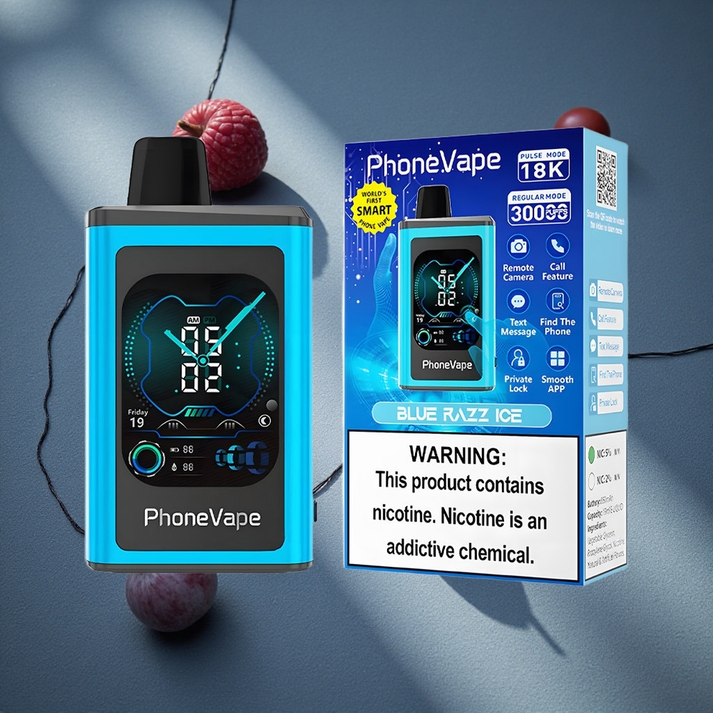JNR PhoneVape 30000 chupadas Vape Desechable Blue Razz Ice Batería Recargable Tipo-C 850mAh Peru por mayor