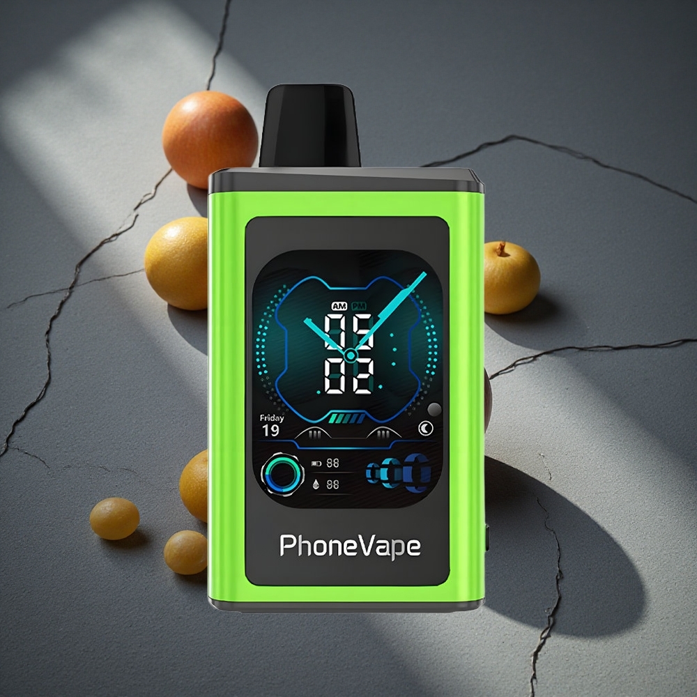 JNR PhoneVape 30000 chupadas Vape Desechable Manzana Ácida Helada Pantalla Completa Peru por mayor