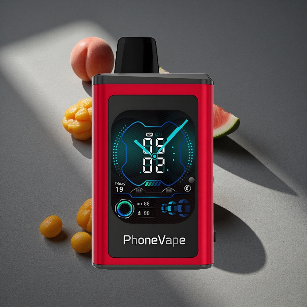 JNR PhoneVape 30000 chupadas Vape Desechable Melocotón Mango Sandía Pantalla Completa Peru por mayor