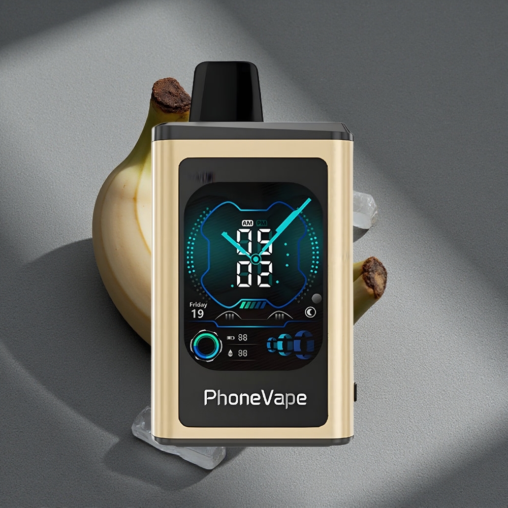 JNR PhoneVape 30000 puffs Vapeador Desechable Banana Hielo Pantalla Completa Peru por mayor