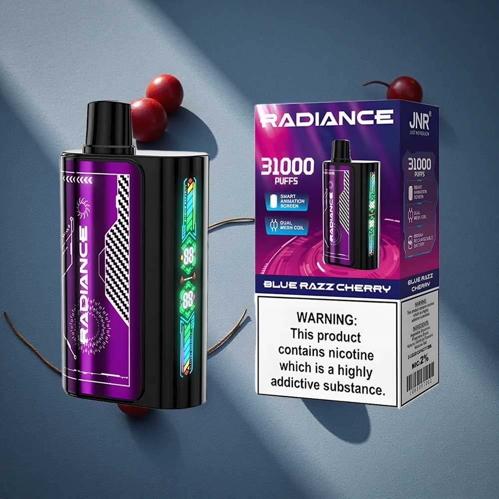 JNR Radiance 31000 Caladas Vape Desechable Arándano Azul Cereza Pantalla Inteligente Animada Peru por mayor