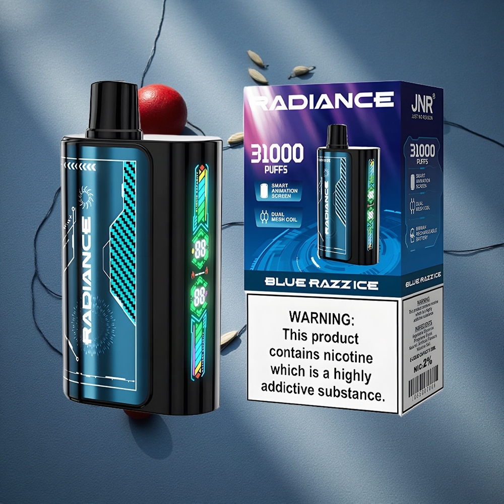 JNR Radiance 31000 Caladas Vape Desechable Blue Razz Ice 28ml de E-líquido Peru por mayor