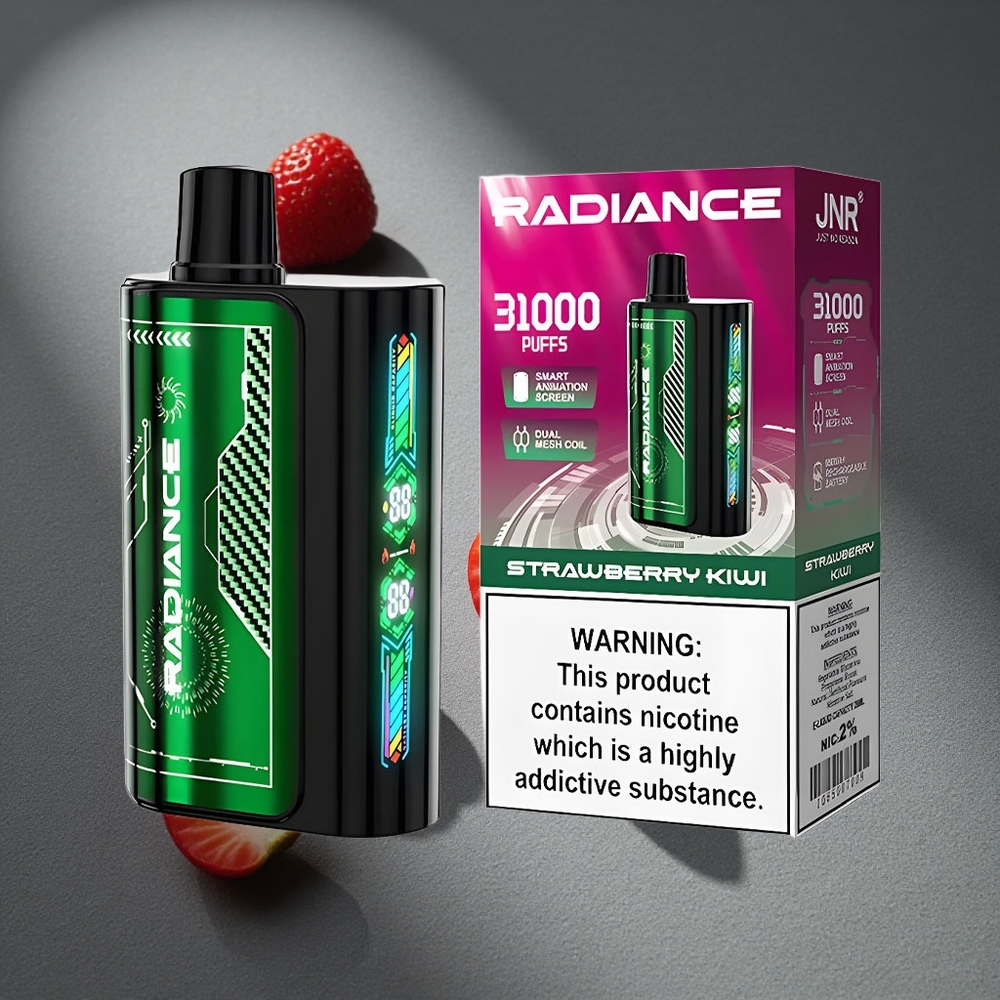 JNR Radiance 31000 Caladas Vape Desechable Fresa Kiwi Pantalla Inteligente Animada Peru por mayor