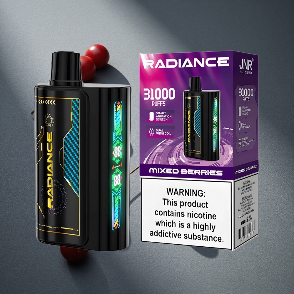 JNR Radiance 31000 Caladas Vape Desechable Frutas Mixtas Pantalla Animación Inteligente Peru por mayor