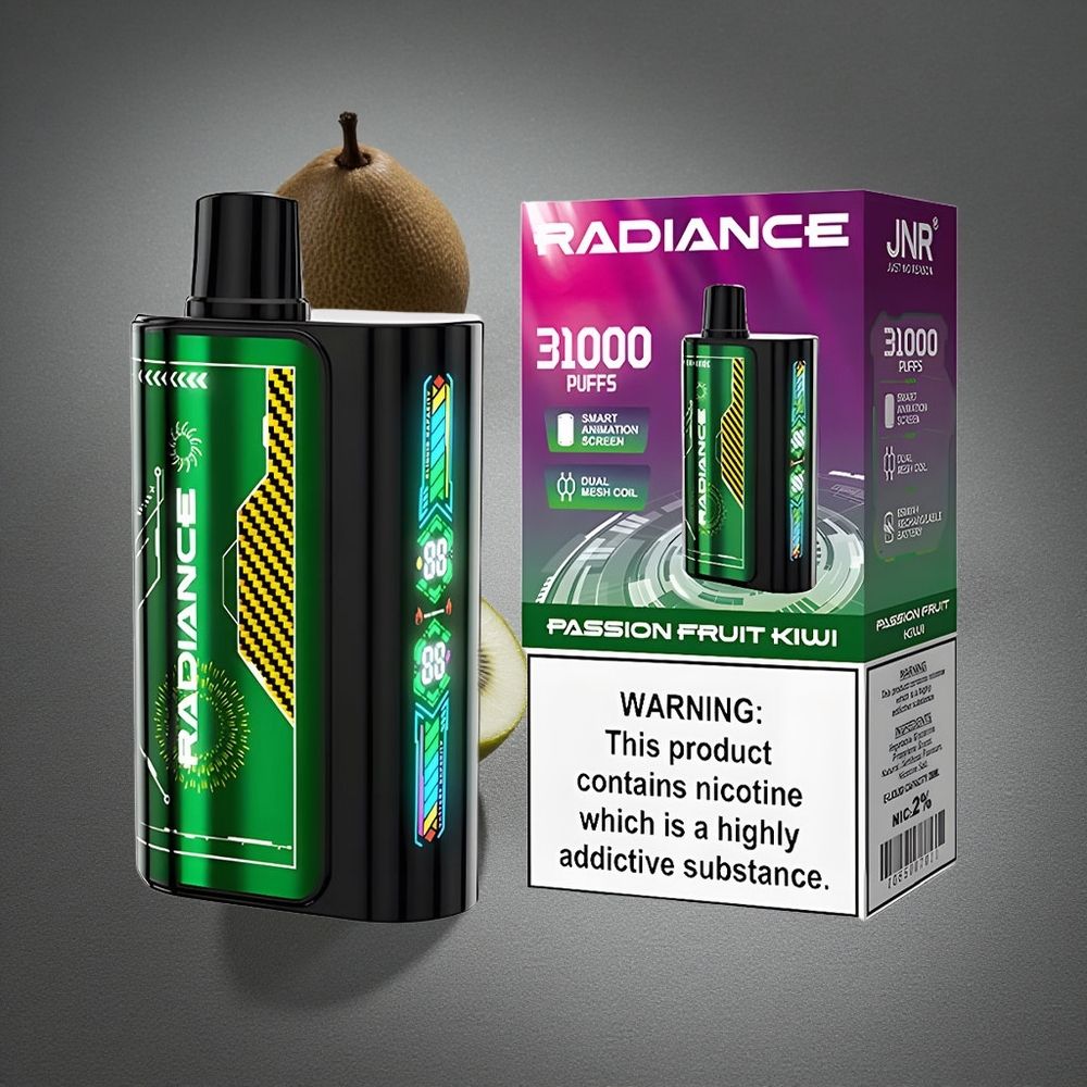 JNR Radiance 31000 Caladas Vape Desechable Maracuyá Kiwi 28ml de E-líquido Peru por mayor