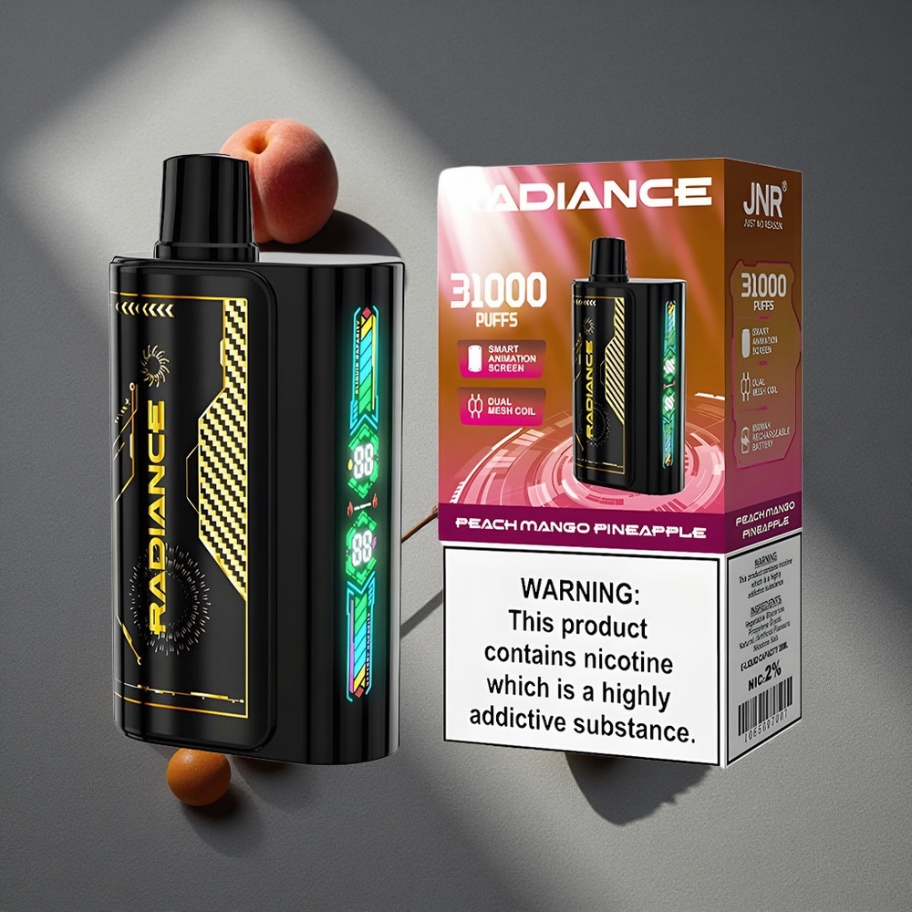 JNR Radiance 31000 Caladas Vape Desechable Melocotón Mango Piña 28ml E-líquido Peru por mayor