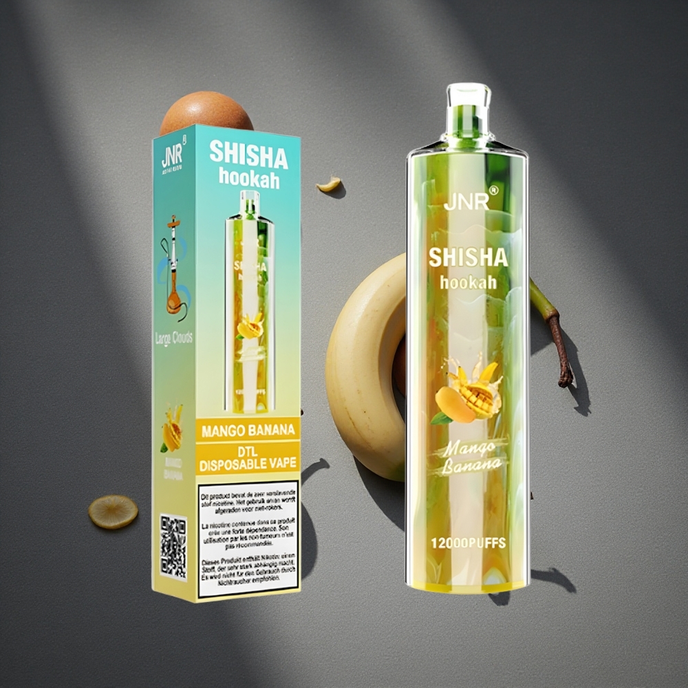 JNR Shisha Hookah 12000 Caladas Vape Desechable Mango Plátano 24ml Capacidad de e-líquido Peru por mayor