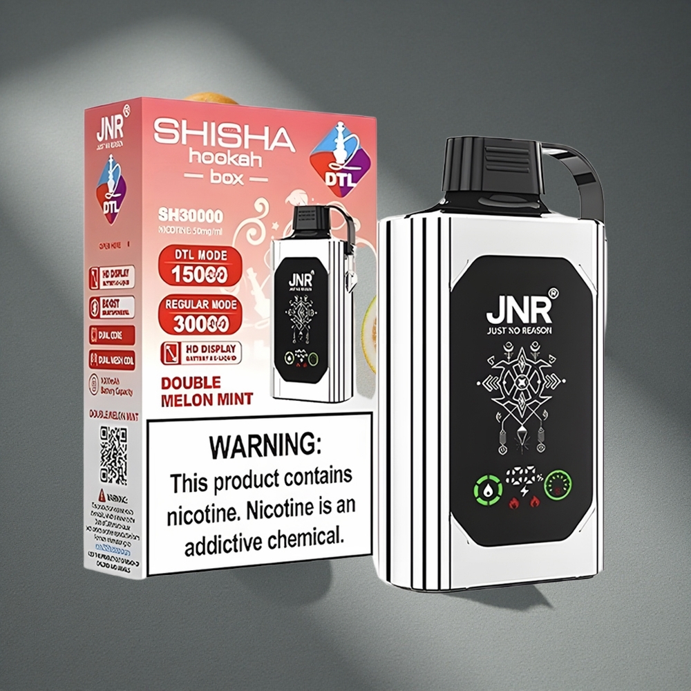 JNR Shisha Hookah Box 20500 Caladas Sabor Melón Doble Menta Pantalla HD Peru por mayor