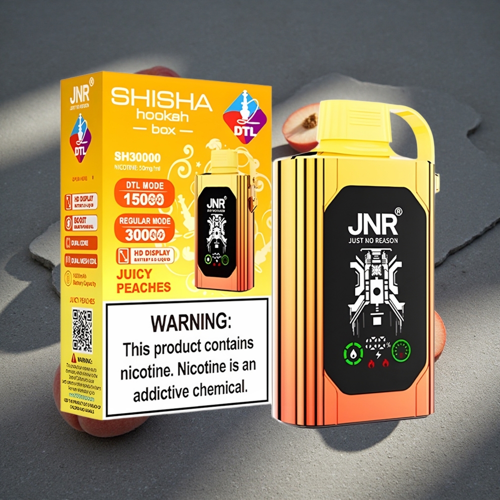 JNR Shisha Hookah Box 20500 Puffs Vape Desechable Melocotones Jugosos Capacidad de la Batería: 1000mAh Peru por mayor