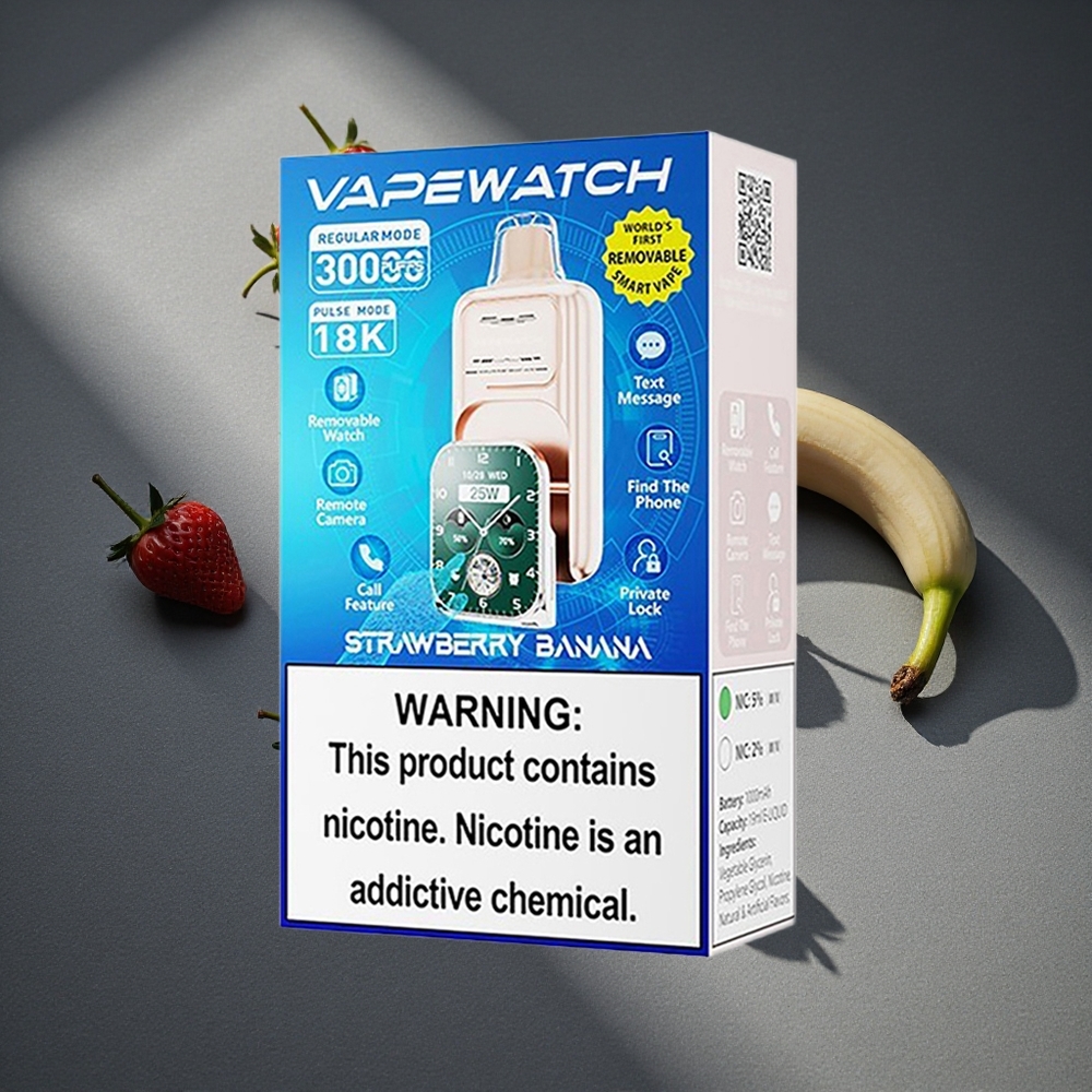 JNR VapeWatch 30000 Puffs Vape Desechable Fresa Plátano Capacidad de la batería: 1000mAh Peru por mayor
