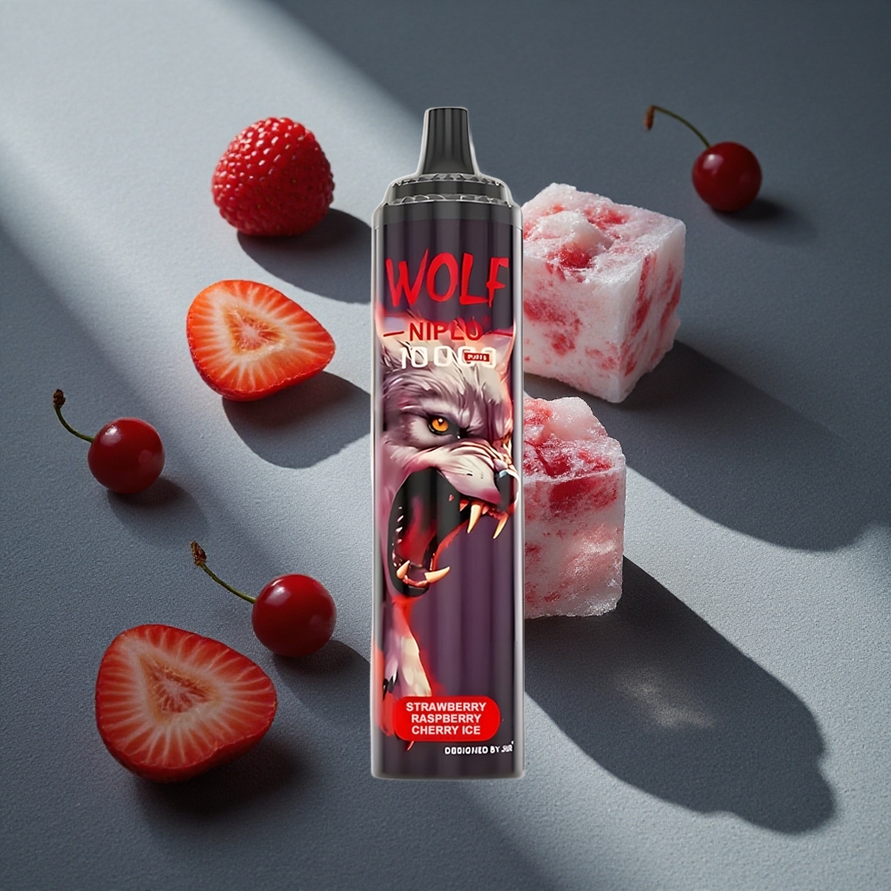 JNR Wolf Niplo 10000 Puffs Fresa Frambuesa Cereza Hielo Bobina Mesh 1.0 Ohm Peru por mayor