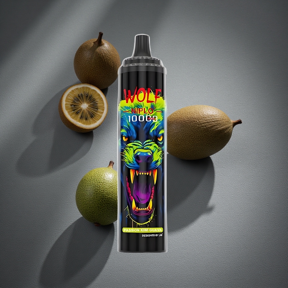 JNR Wolf Niplo 10000 Puffs Vape Desechable Pasión Kiwi Guayaba Capacidad de E-líquido 20ml Peru por mayor