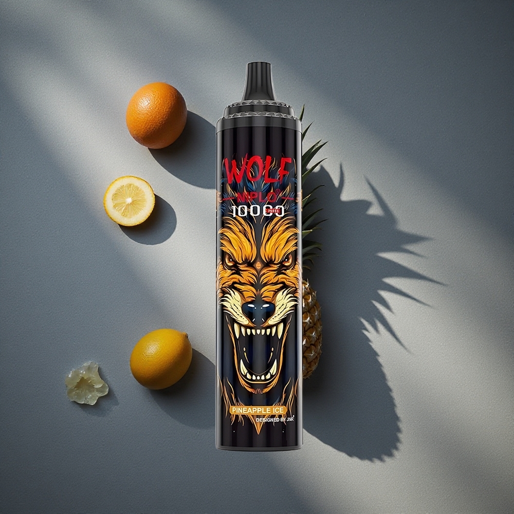 JNR Wolf Niplo 10000 Puffs Vape Desechable Piña Helada con bobina Mesh de 1.0 Ohm Peru por mayor