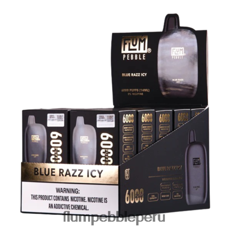 FLUM PEBBLES 6000 inhalaciones 10 paquetes Razz azul helado - Flum Pebble Flavors XDP2BH15
