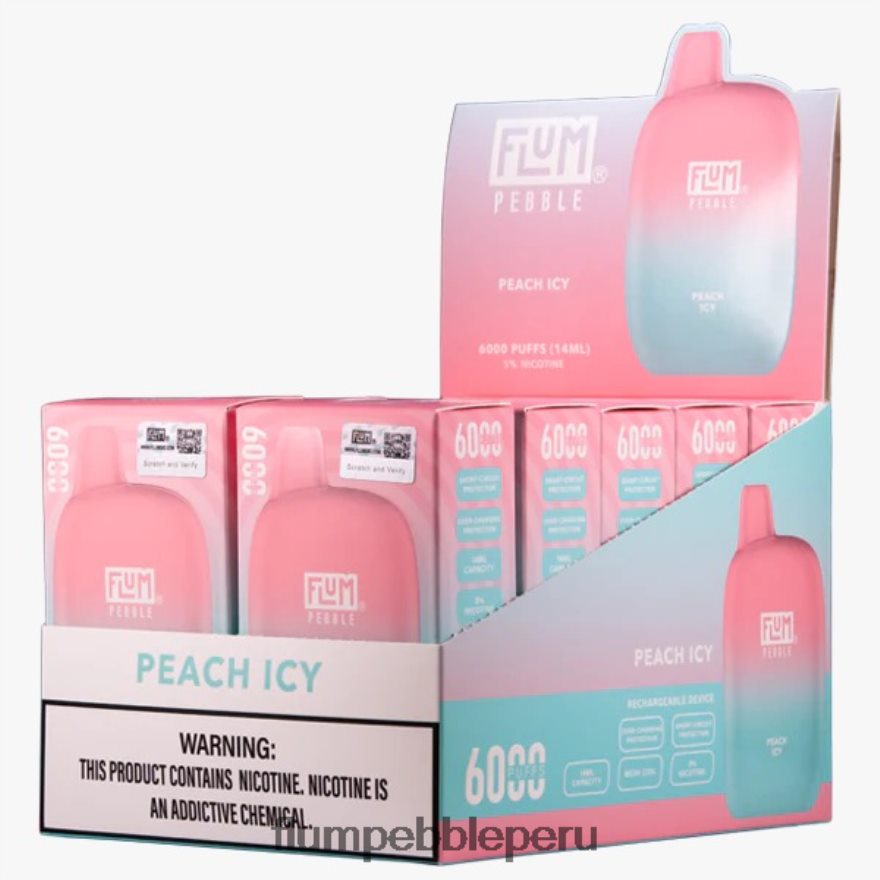 FLUM PEBBLES 6000 inhalaciones 10 paquetes durazno helado - Flum Pebble Peru XDP2BH61