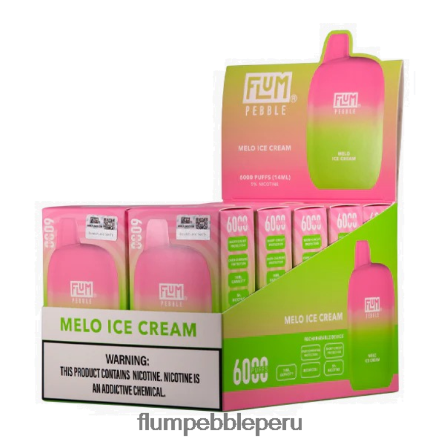FLUM PEBBLES 6000 inhalaciones 10 paquetes helado de melocoton - Flum Pebble Mayoreo XDP2BH56